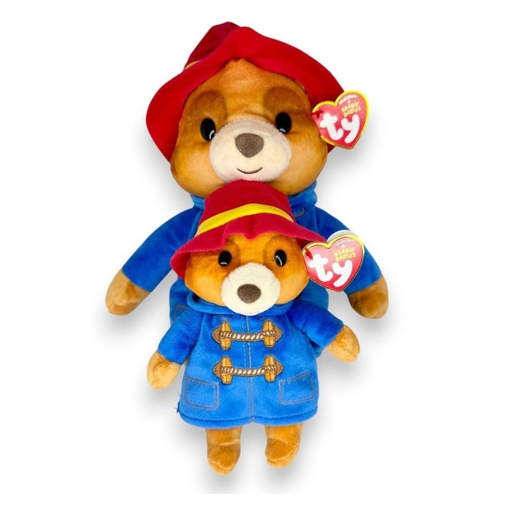 Paddington Bear Ty Buddy & Baby | Classic Storybook Duo | Mint Heart Tags